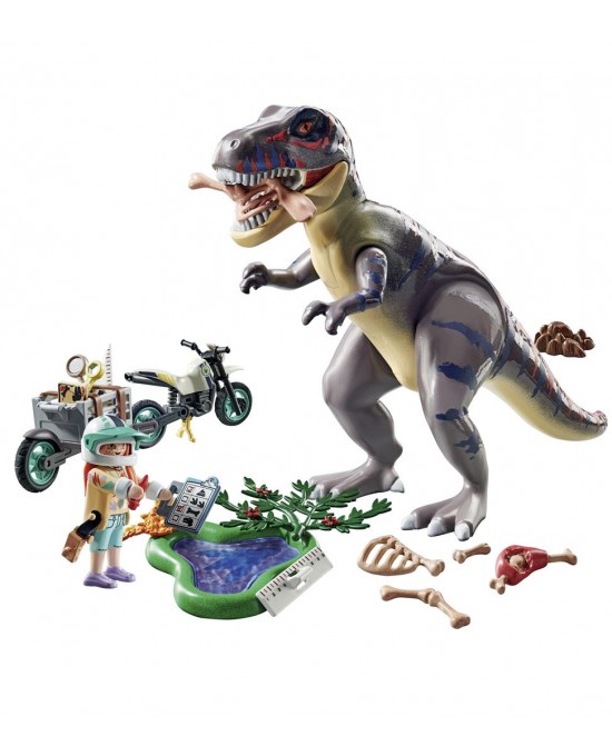 T-Rex και εξερευνητής με μοτοσικλέτα