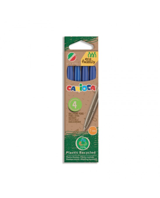 CARIOCA EcoFamily ΣΤΥΛΟ ΜΠΛΕ 4 ΤΜΧ Blue Ball pen
